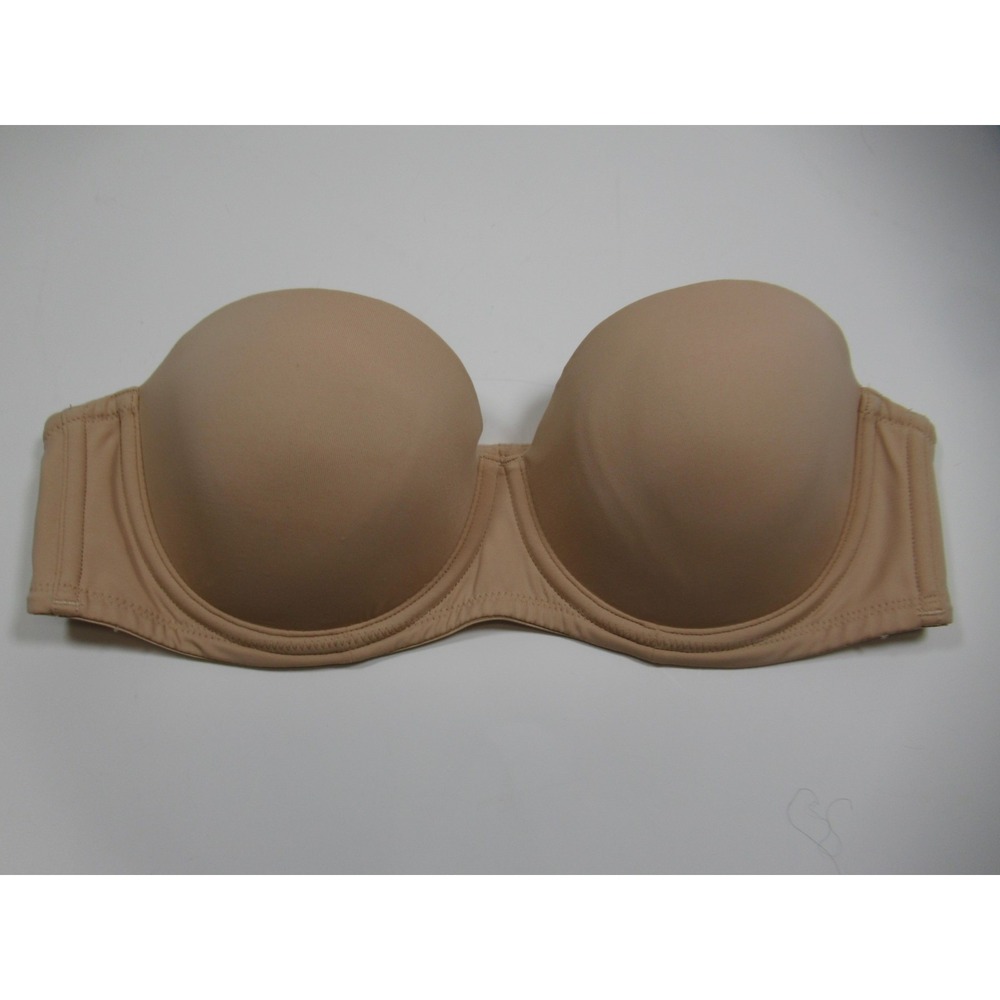 Bali Concealers Strapless Bra 36C Beige Underwire 3427 Concealing Petals